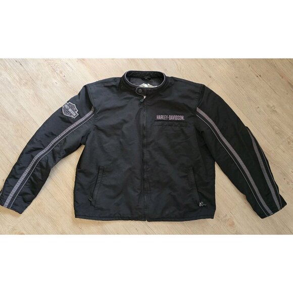 Harley-Davidson Mens Size XL Black Soft Shell Motorcycle Riding Jacket‎ Coat - Picture 2 of 13